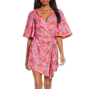Finders Keepers Hana Floral Side Ruched Minidress
